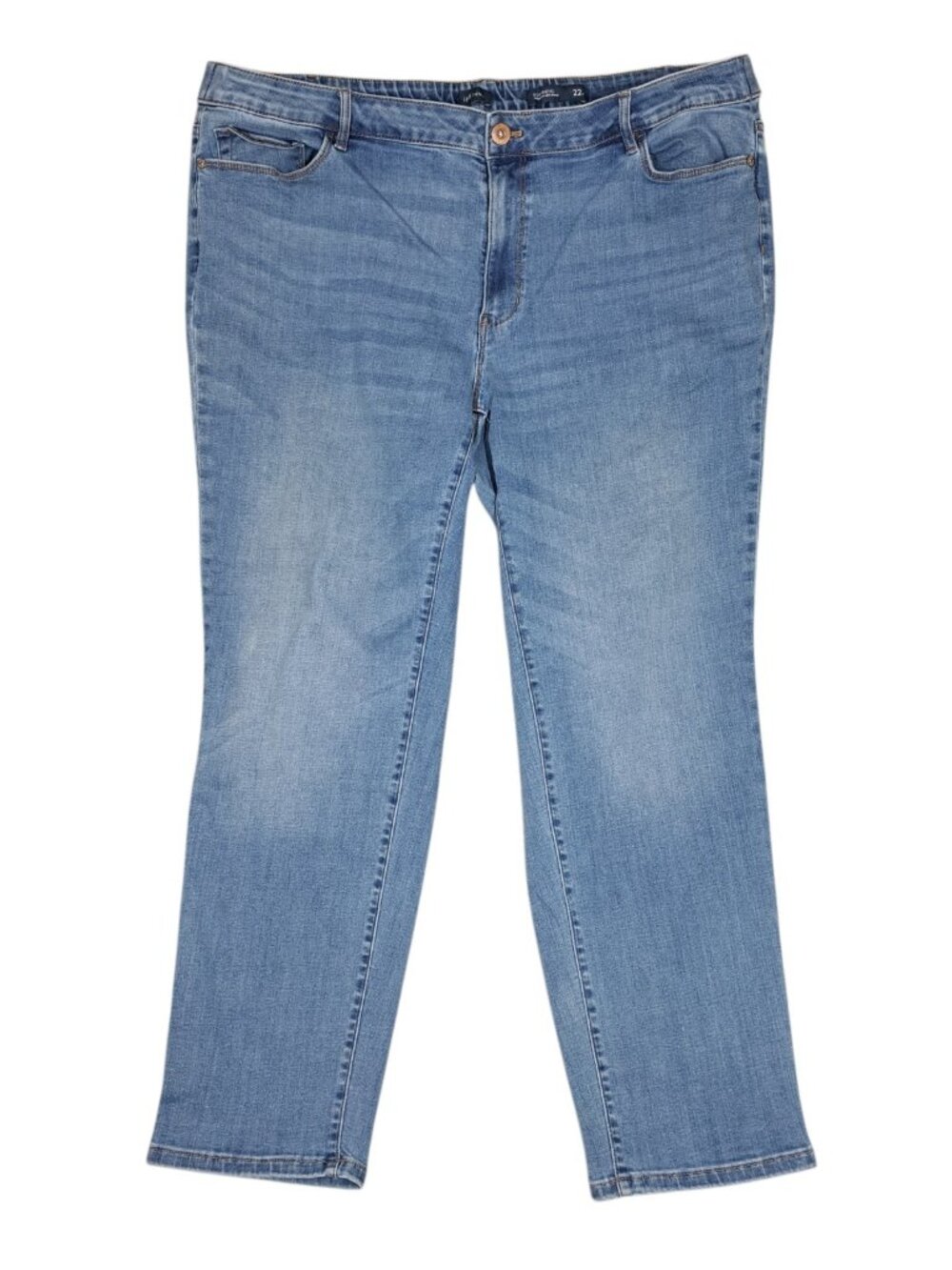 J Jill Jeans Boyfriend Straight Leg Ankle Womens 22W Blue Mid Rise Light Wash